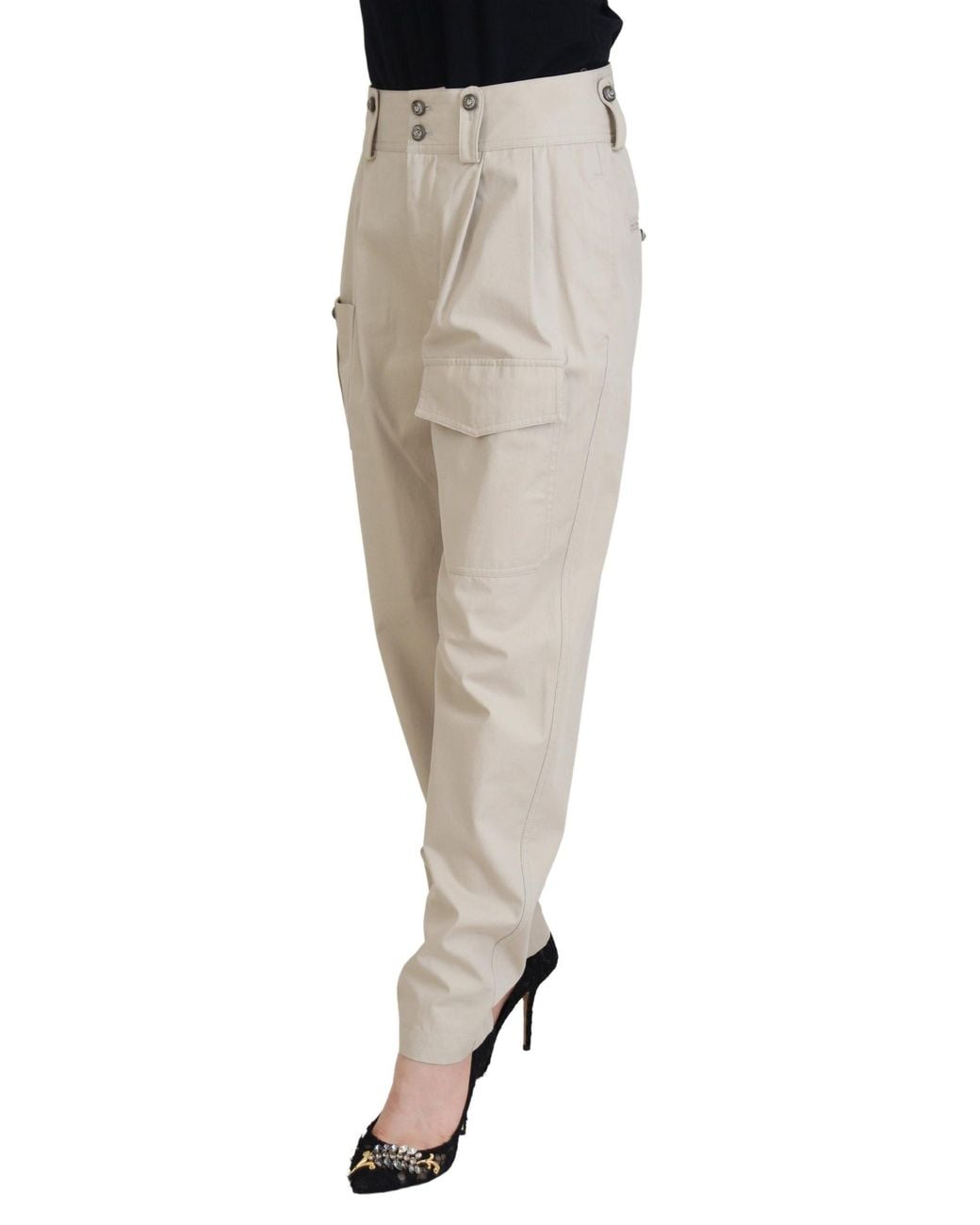 Dolce & Gabbana White Chic Cotton Trousers For Elegant Comfort