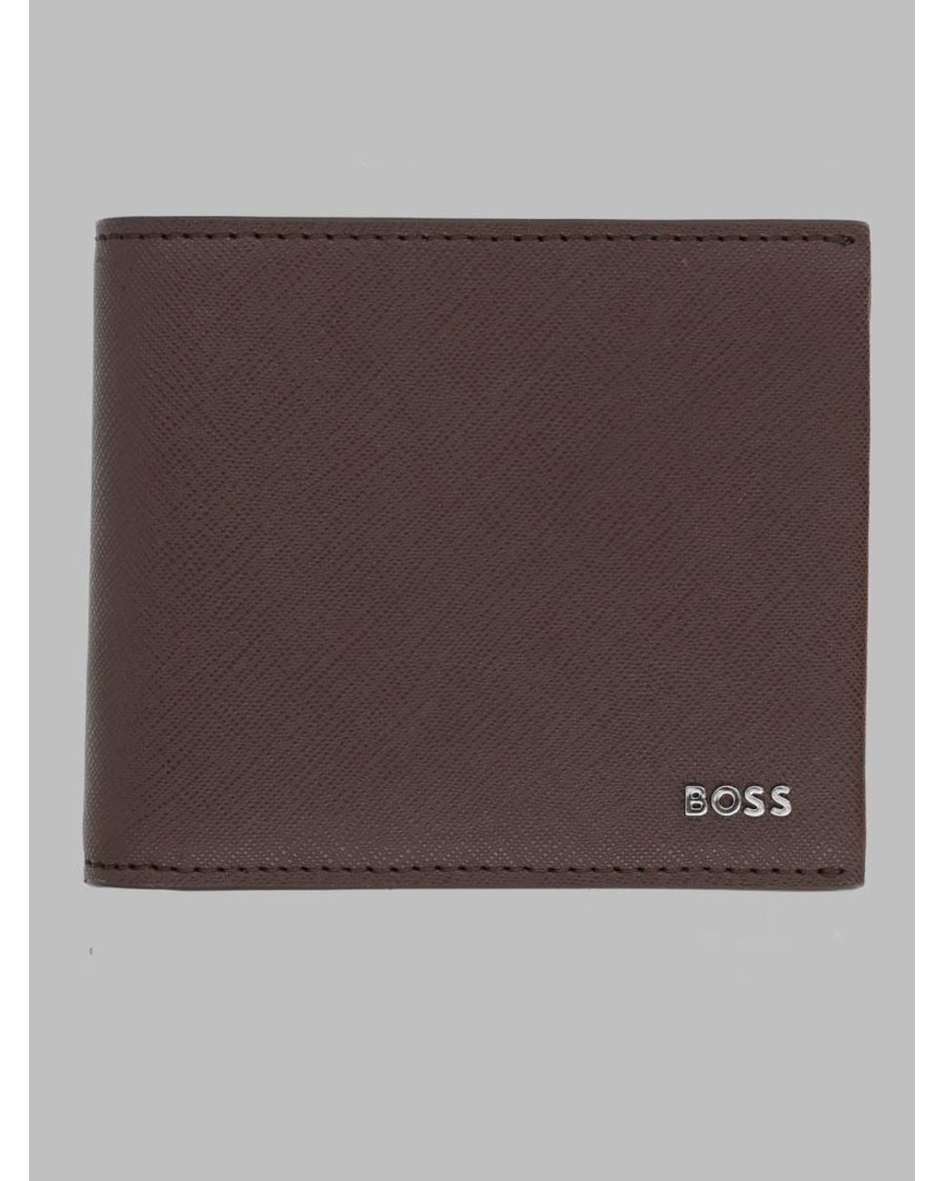 Boss Brown Leather Wallet Northon Recycled & Purses for men