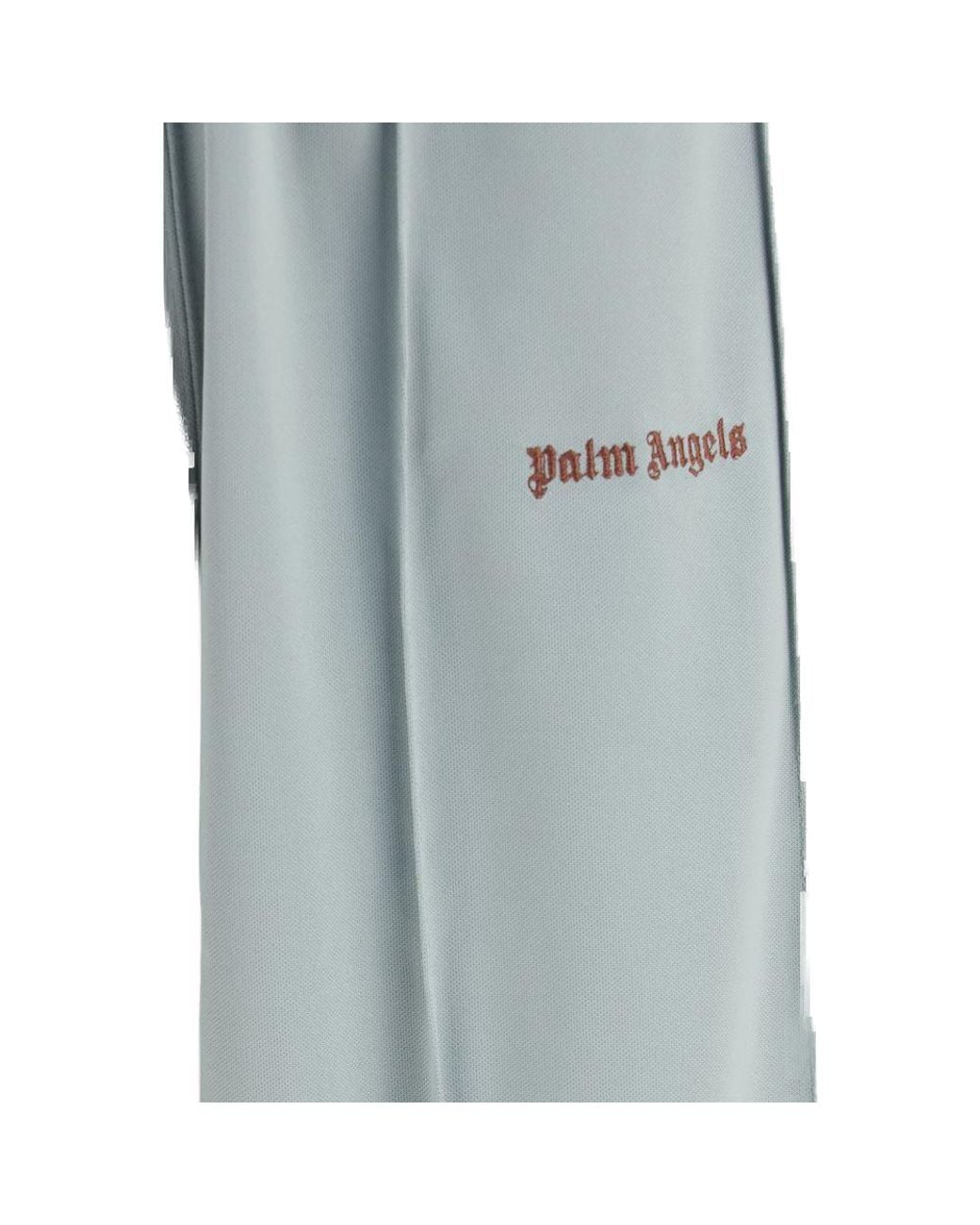 Palm Angels Blue Palm Angels Logo-Print Polyester Joggers for men