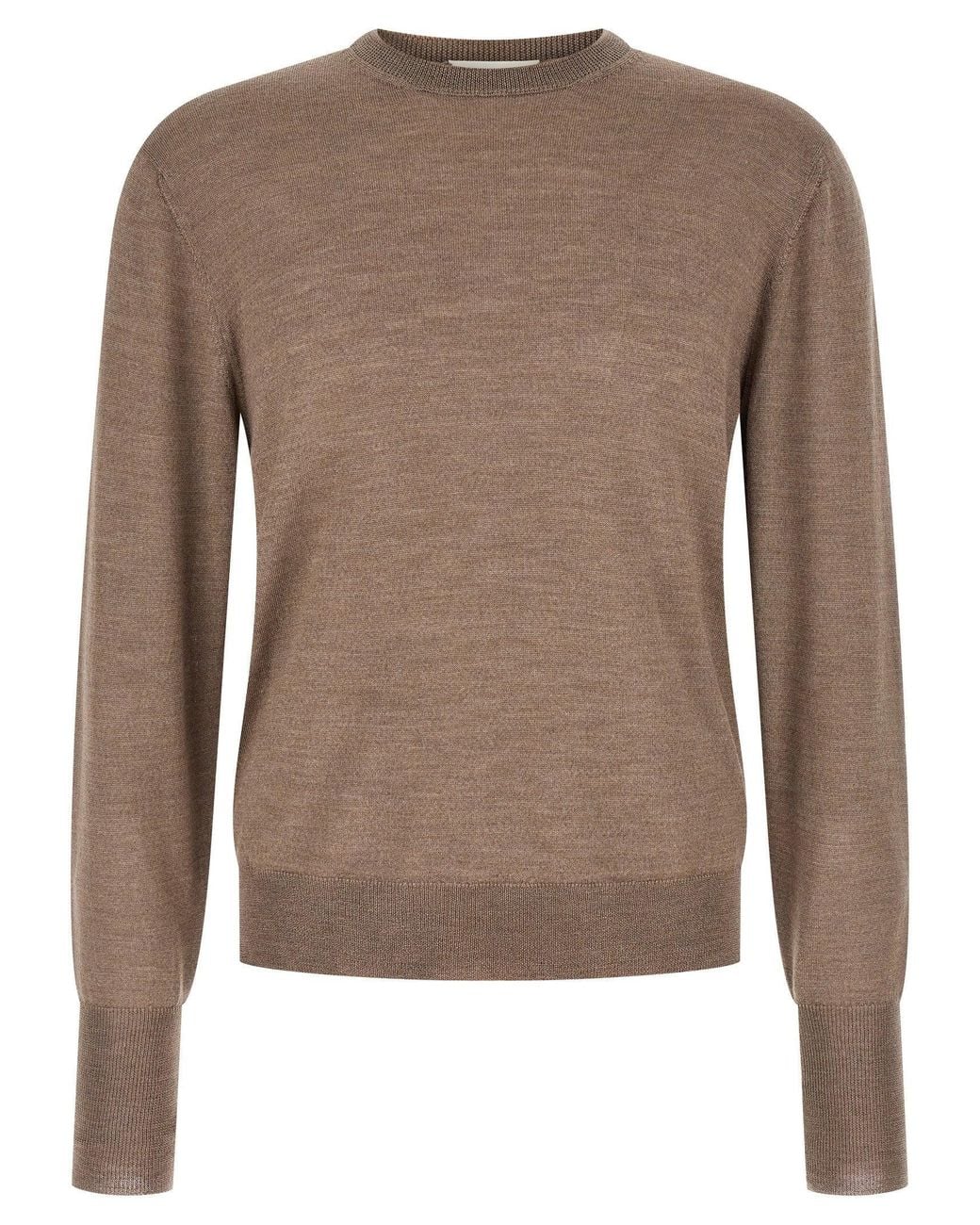 Ma'ry'ya Brown Merino, Silk & Cashmere Knit Sweater
