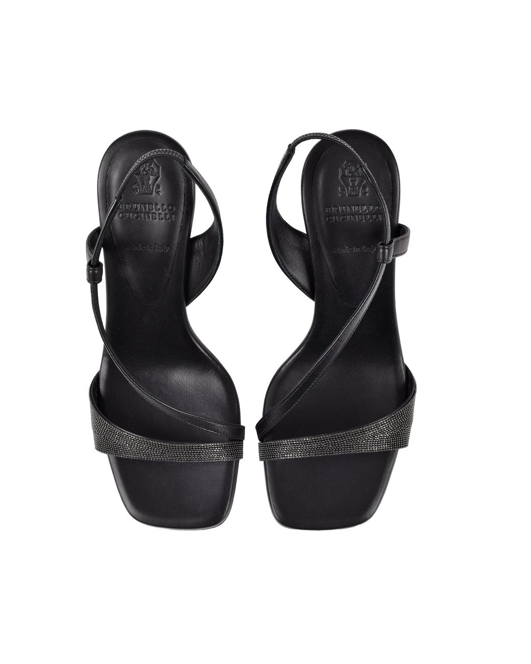 Brunello Cucinelli Black Leather Open Toe Sandals