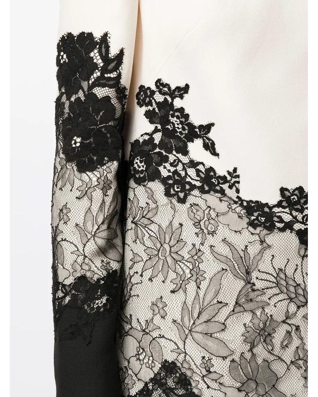 Valentino Black Lace-Embellished Shift Dress