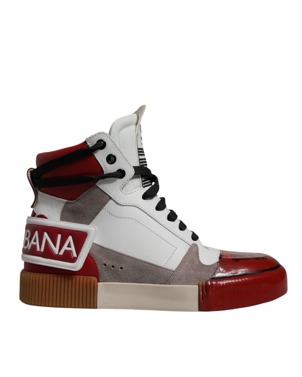 Dolce & Gabbana Red Dolce & Gabbana Leather High-Top Sneaker for men