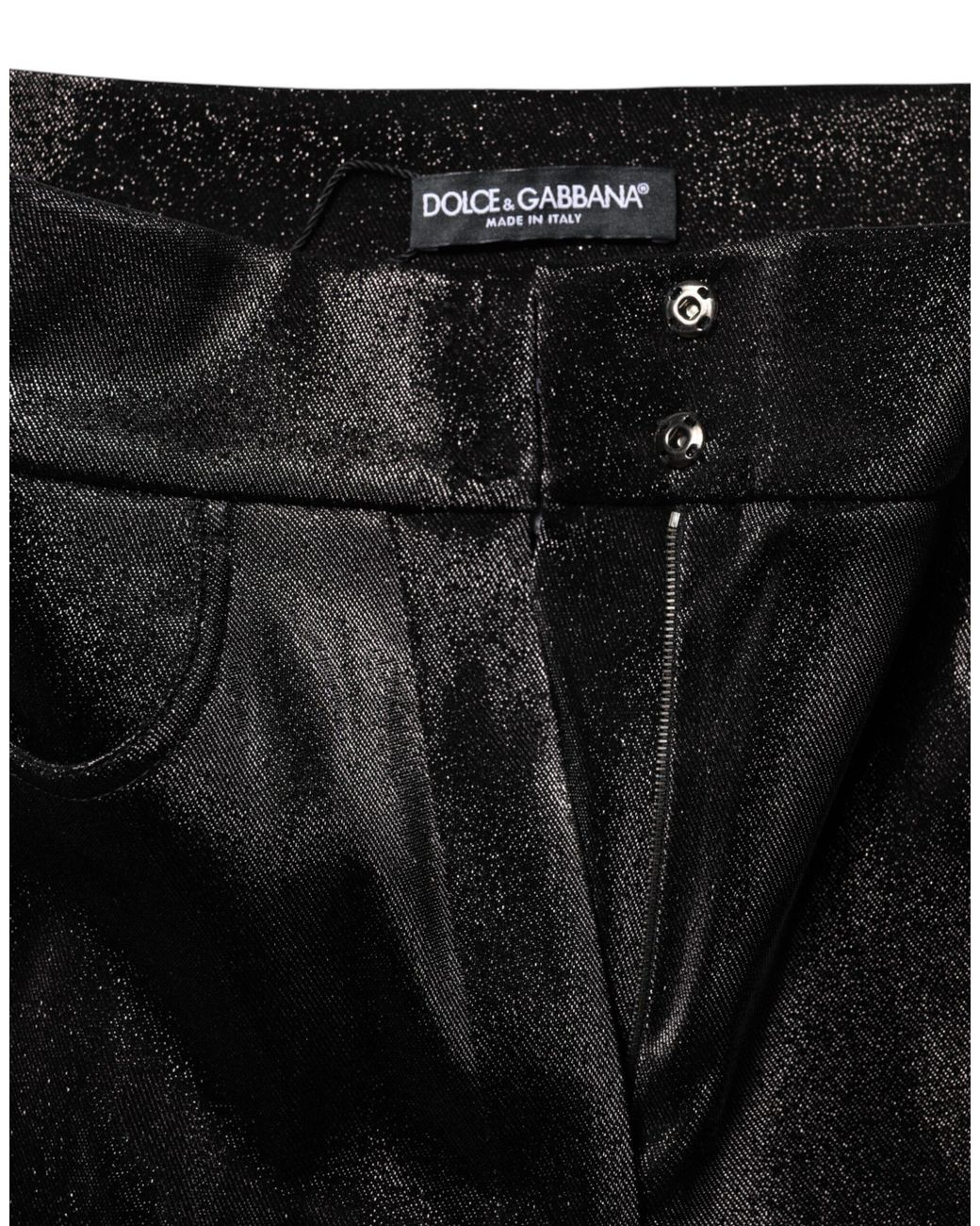 Dolce & Gabbana Black Shiny Slim Pants