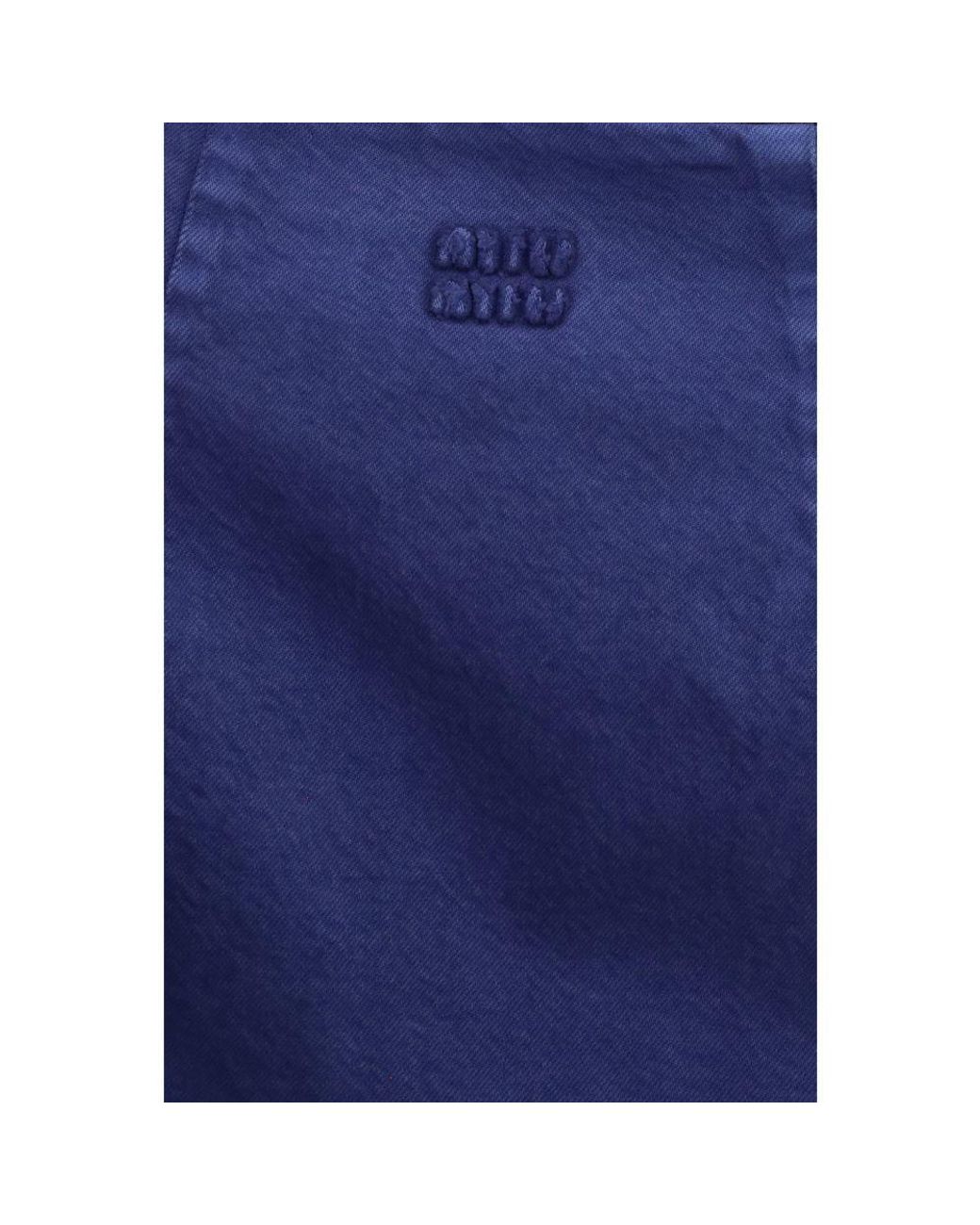 Miu Miu Blue Cotton Casual Dress