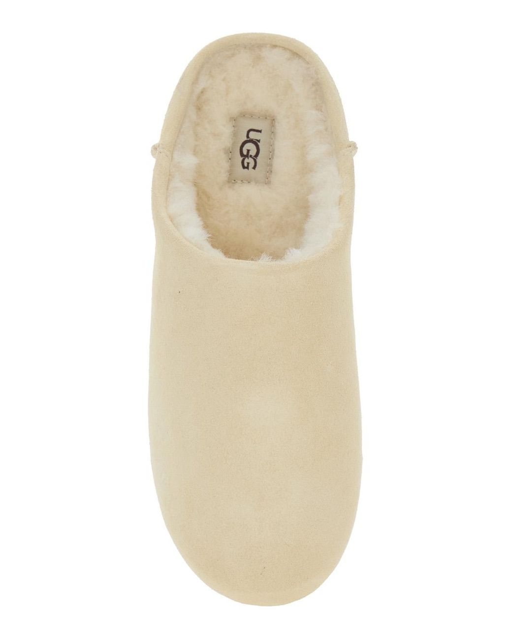Ugg Natural Mules With Logo Lettering And Shearling Lining Leather