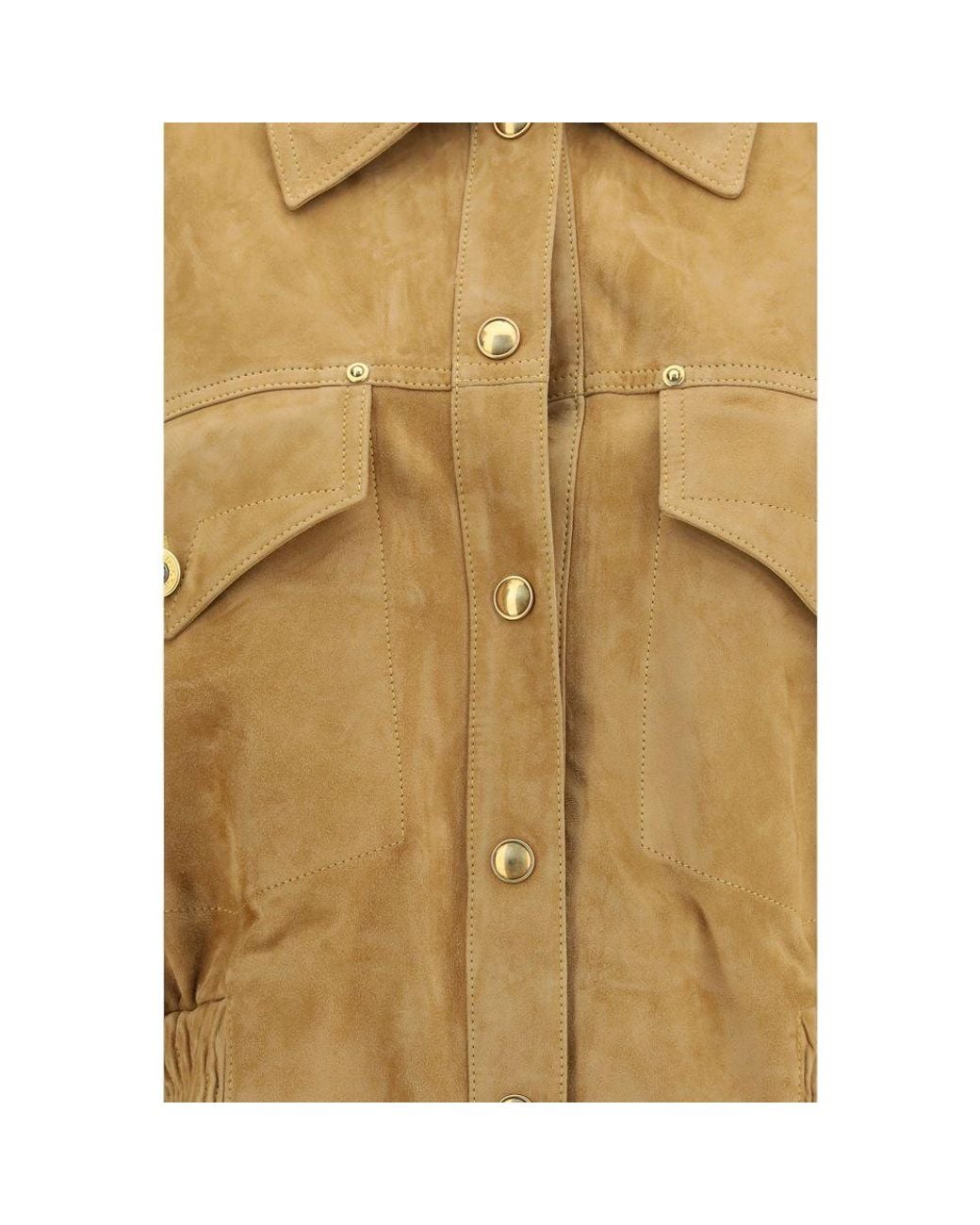 Versace Natural Versace Lamb Leather Blouson Jacket