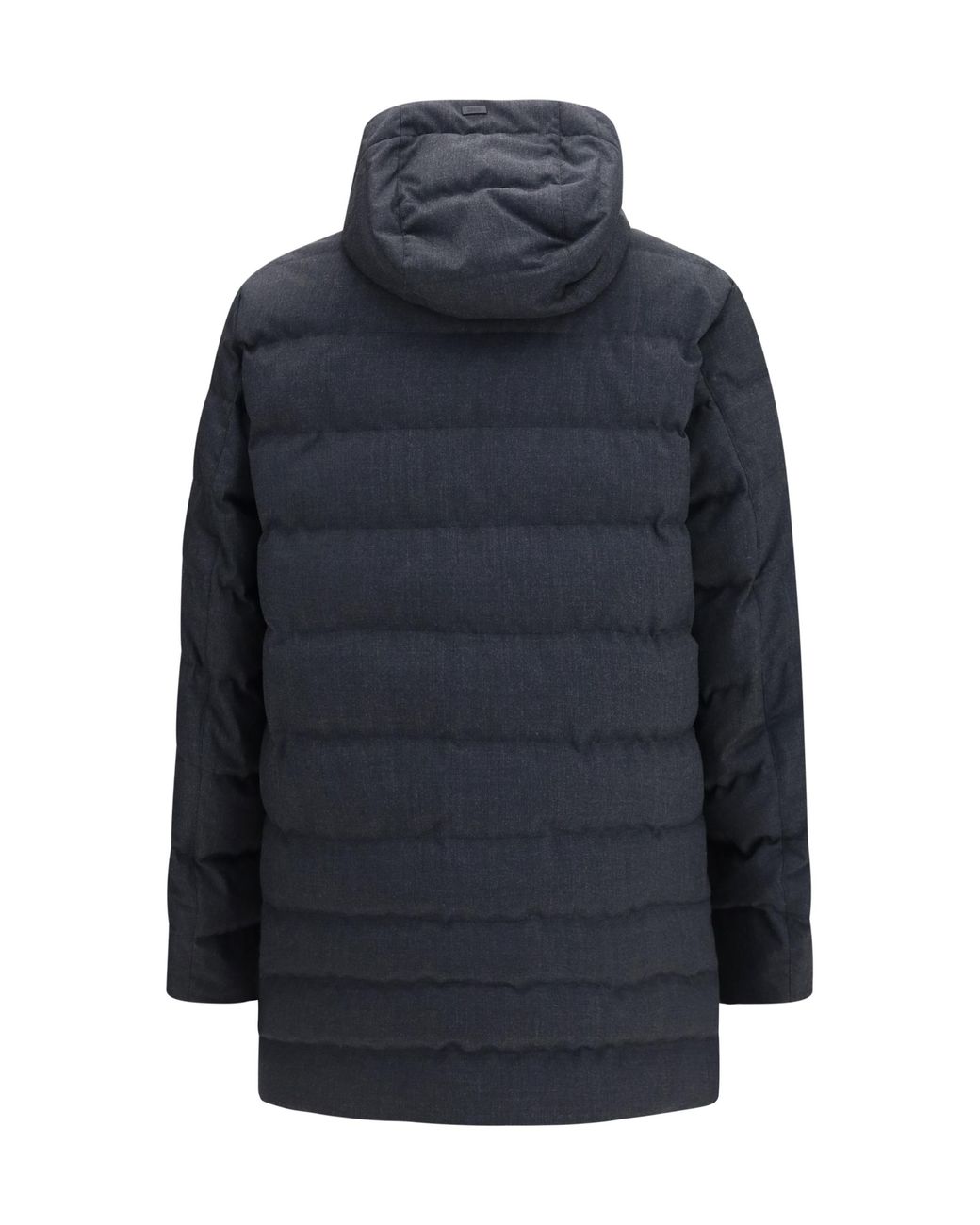 Herno Blue Long Padded Hooded Jacket for men