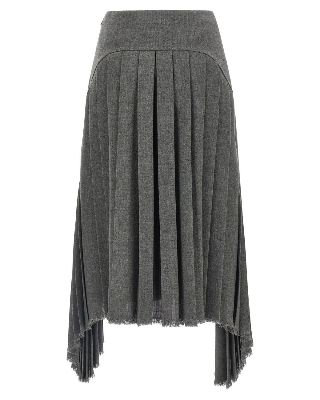 Jil Sander Gray Pleated Skirt