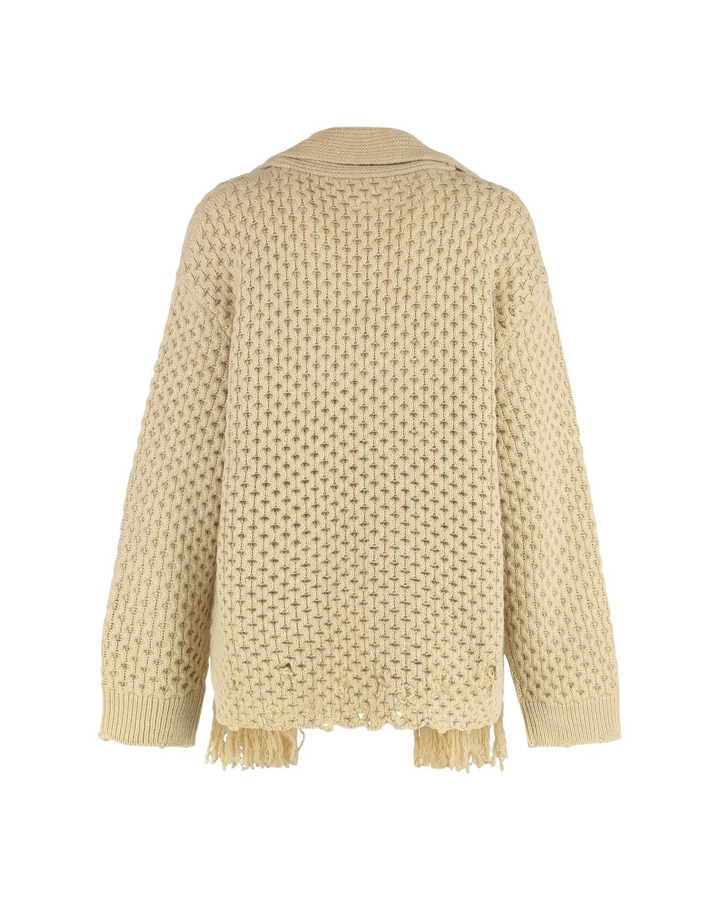 MM6 by Maison Margiela Natural Crew-Neck Wool-Blend Sweater Virgin Wool Sweatshirts