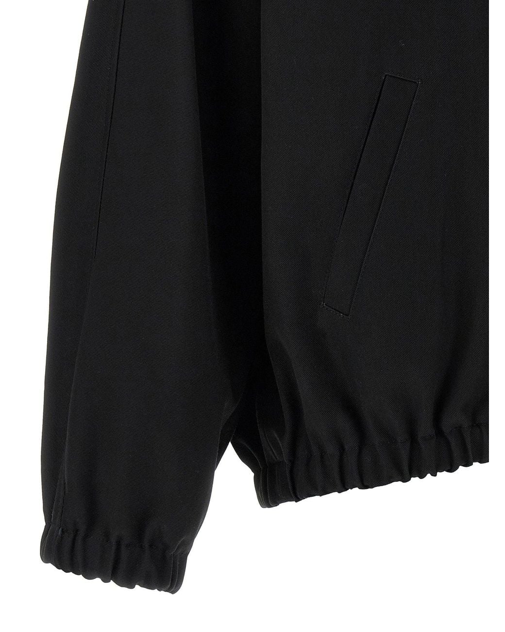 Courreges Black Buckle-Collared Bomber Jacket