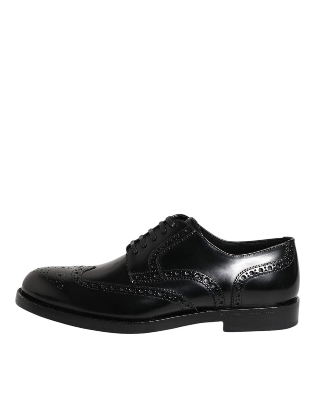 Dolce & Gabbana Black Brogue Leather Oxford Shoes for men