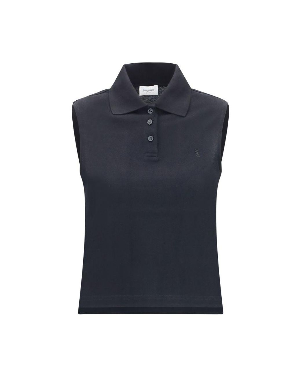 Saint Laurent Blue Recycled Cotton Polo Shirt