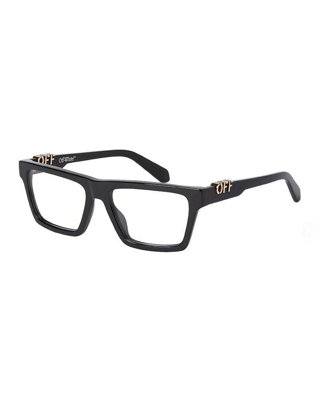 Off-White c/o Virgil Abloh Black Eyeglasses Rectangle Full Rim, Frame And Clear Light Block Lens Oerj07Bstyle7B1000 for men