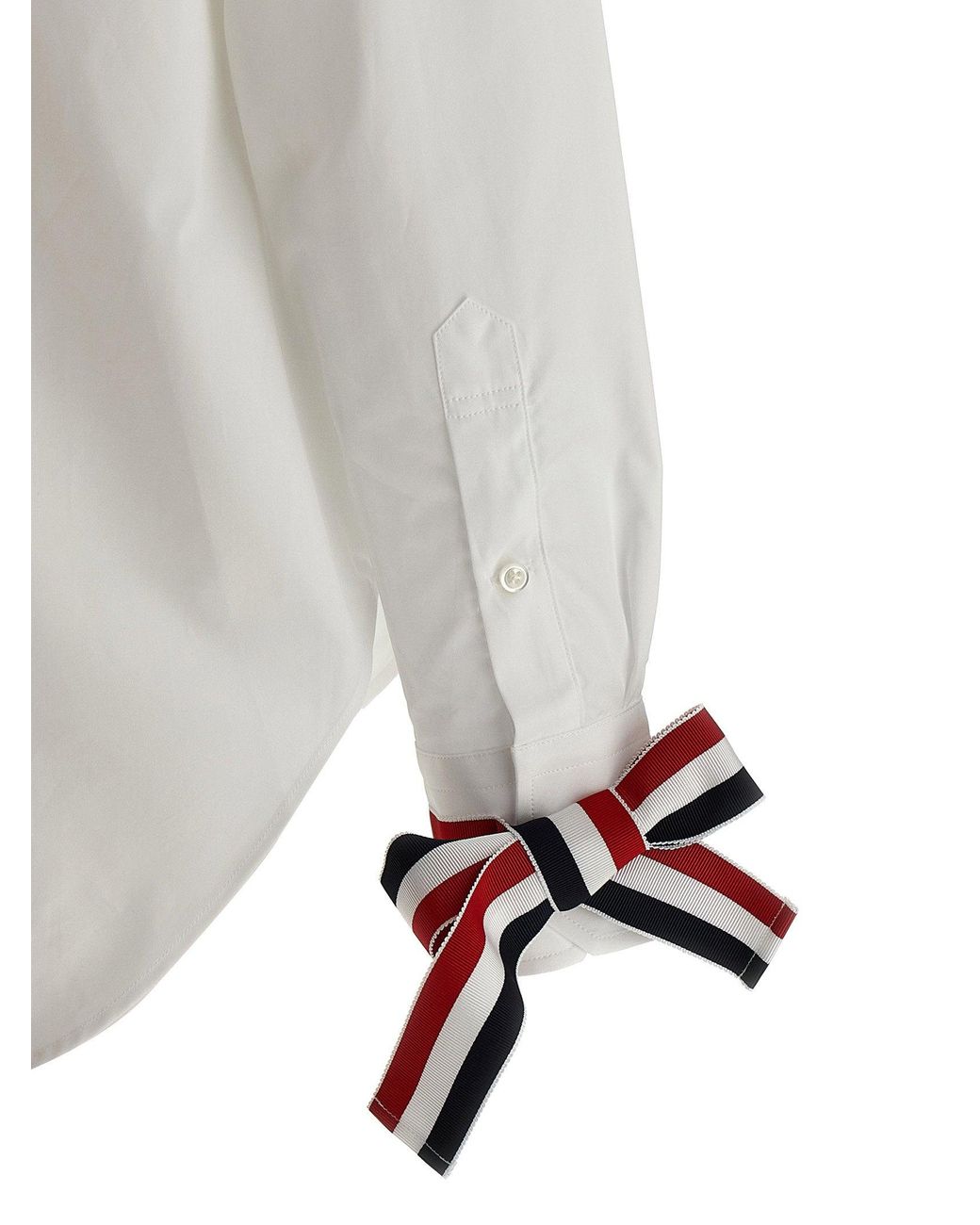 Thom Browne White Rwb Tape Cuff Shirt