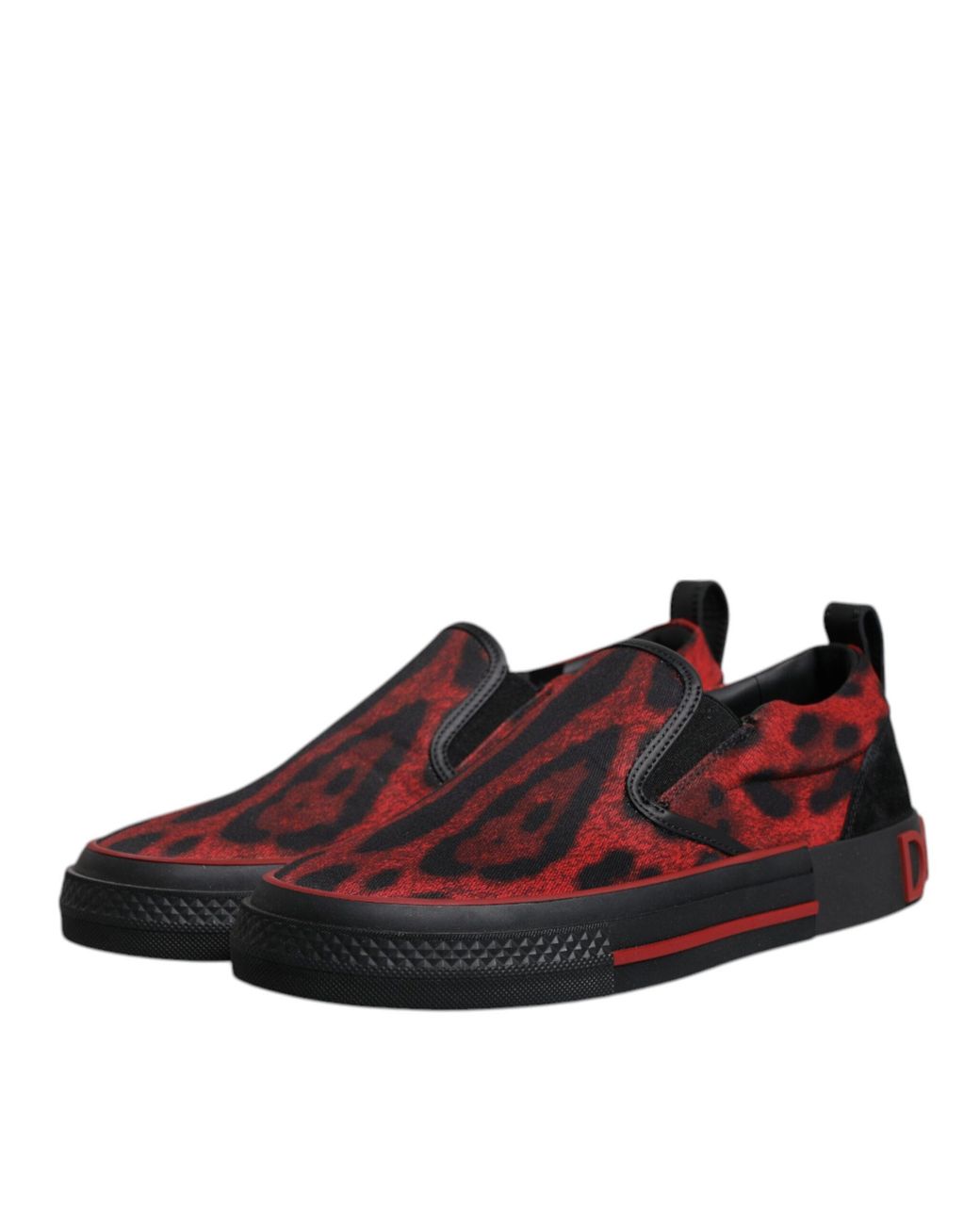 Dolce & Gabbana Red Dolce & Gabbana Leopard-Print Cotton Sneaker for men