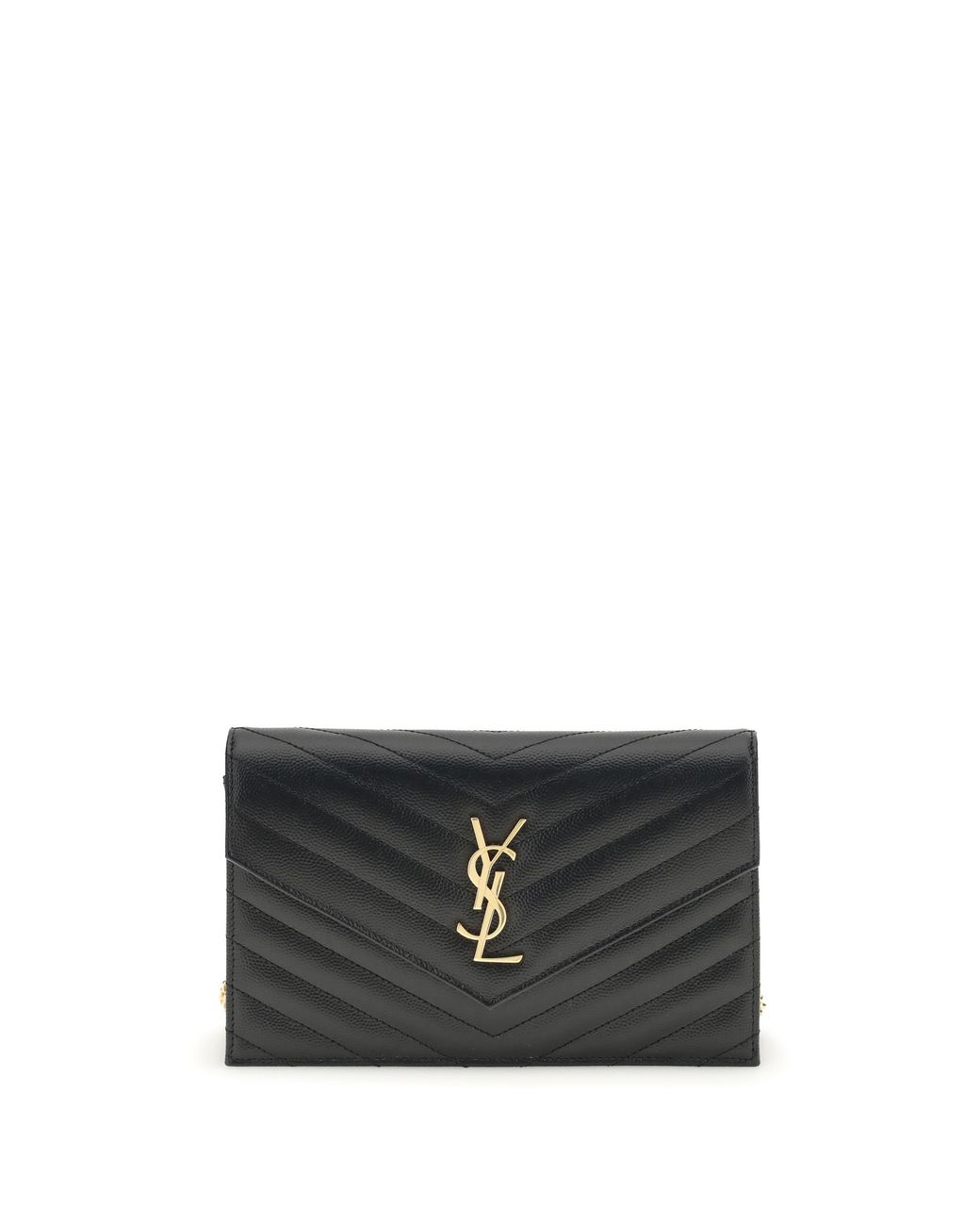 Saint Laurent Black Cassandre Mini Shoulder Bag