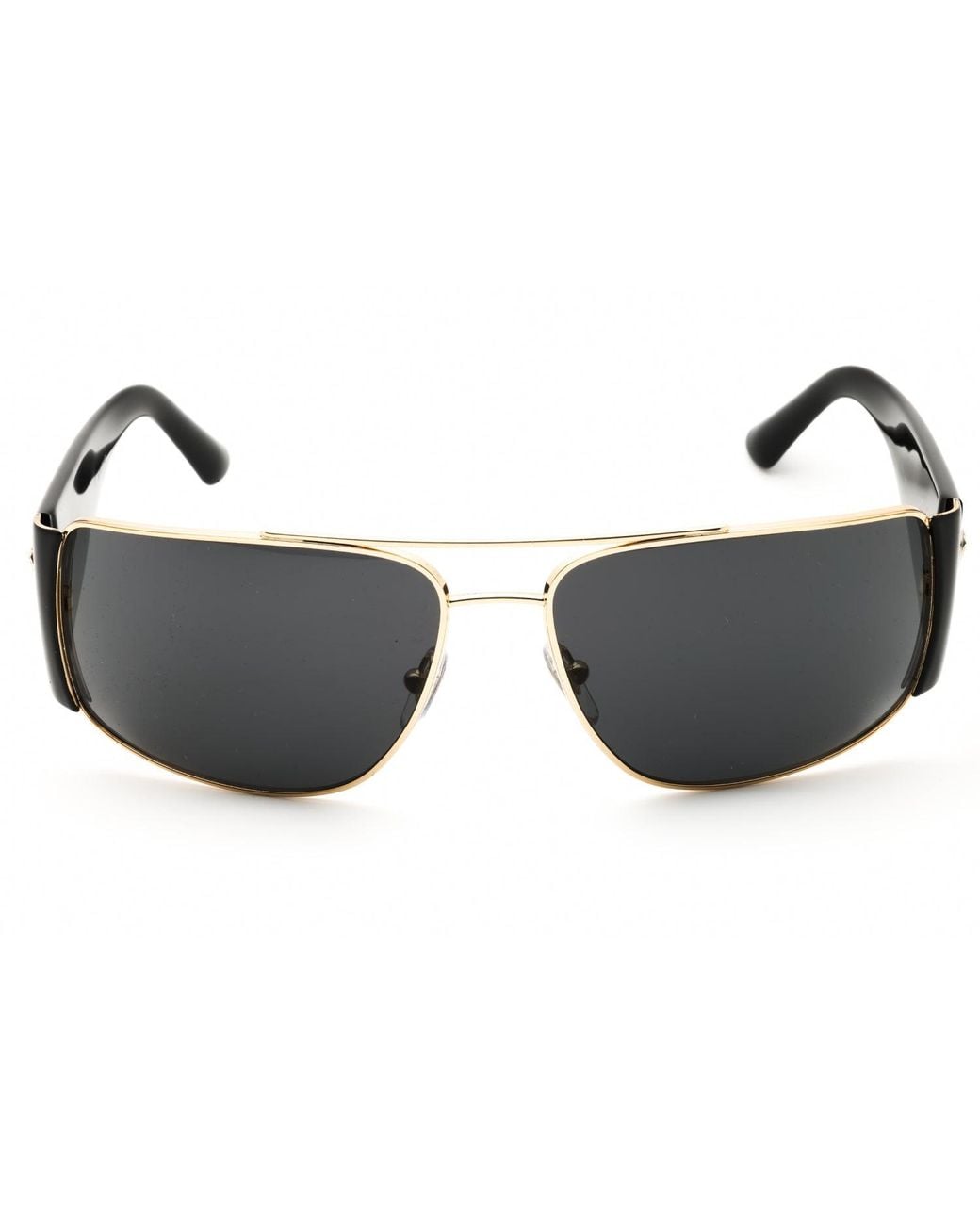 Versace Black Versace 0Ve2163 Rectangular Metal Frame Sunglasses
