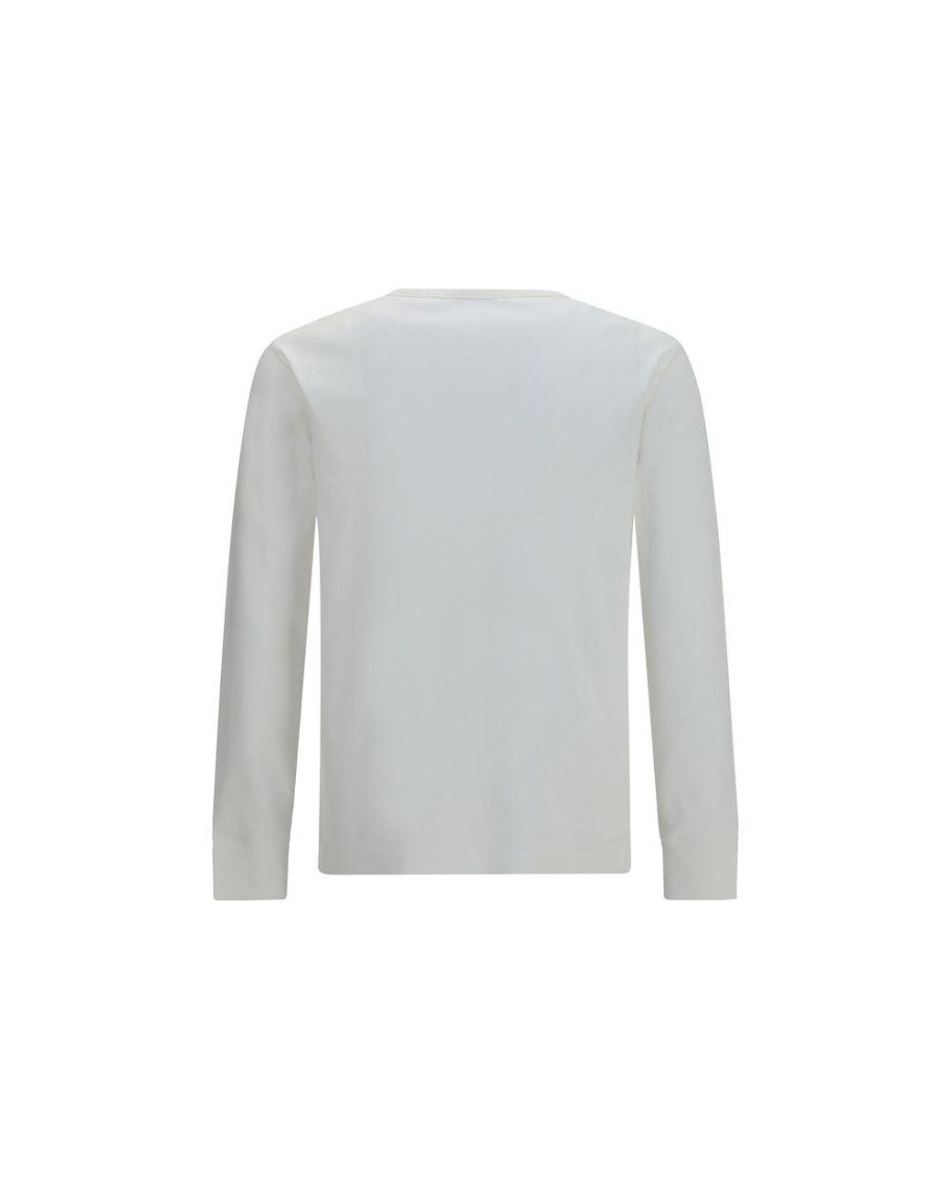 Burberry Gray White Cotton Long Sleeve T for men