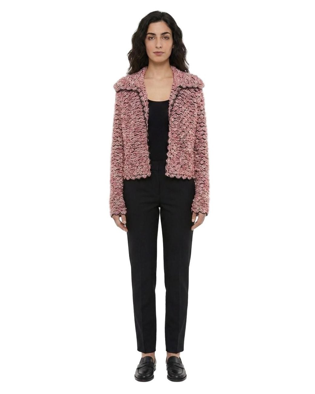 Dolce & Gabbana Red Dolce & Gabbana Cashmere-Wool Boucle Jacket