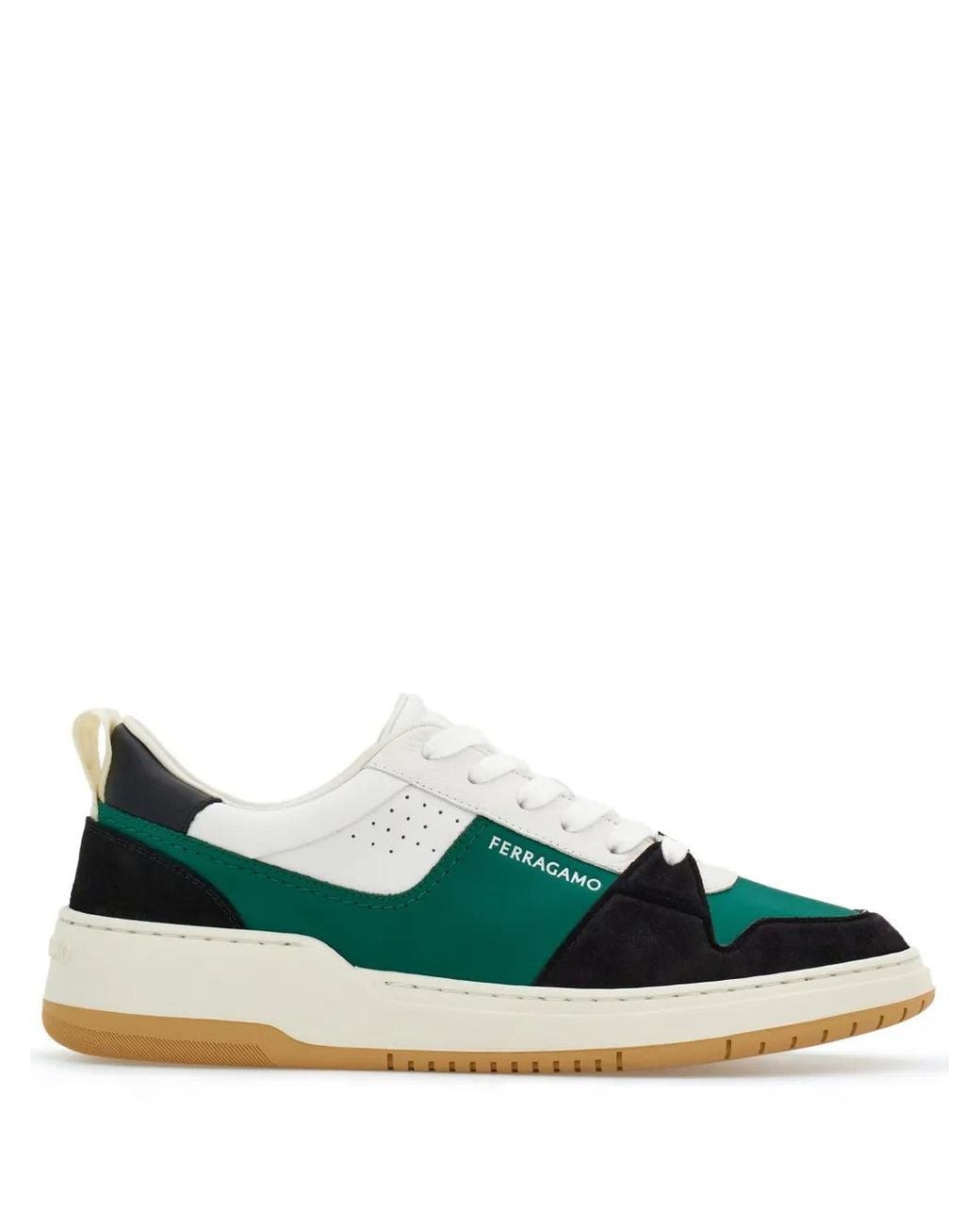 Ferragamo Blue Dennis Panelled Sneakers 022376769706 for men
