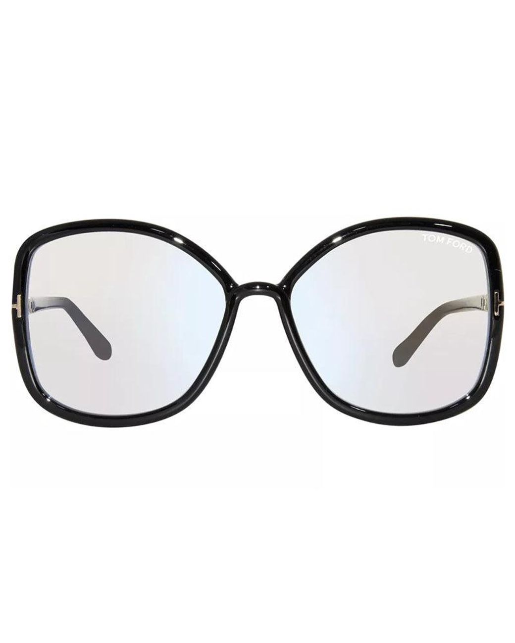 Tom Ford Black Eyeglasses Butterfly Full Rim, Frame And Clear Demo Lenses Lens Ft5845-B074