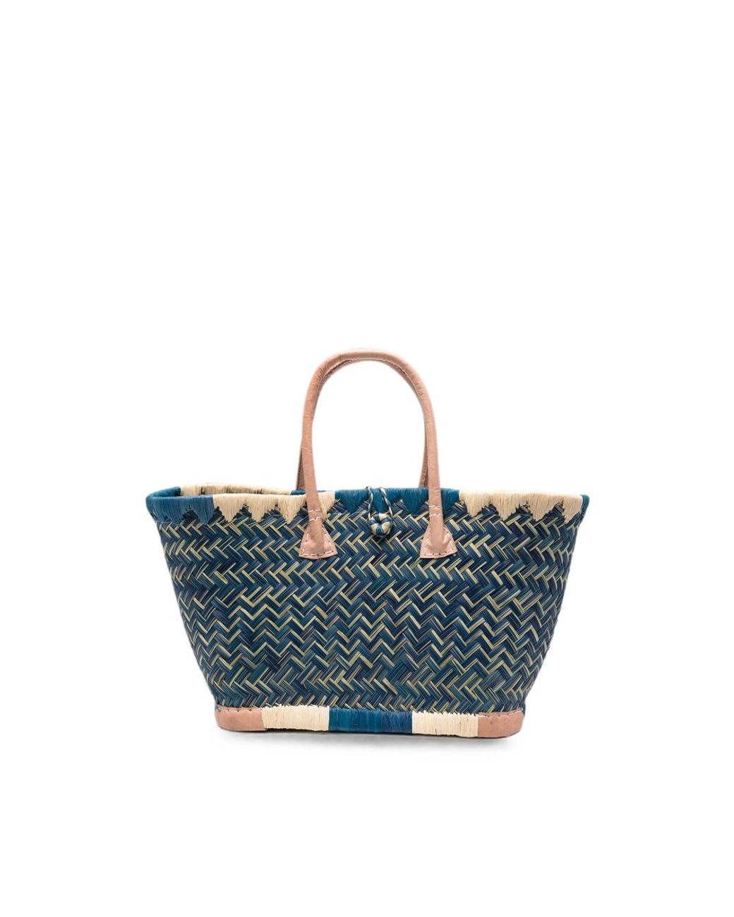 THE NINA STUDIO Blue Tote Bag Clotilde- Raffia