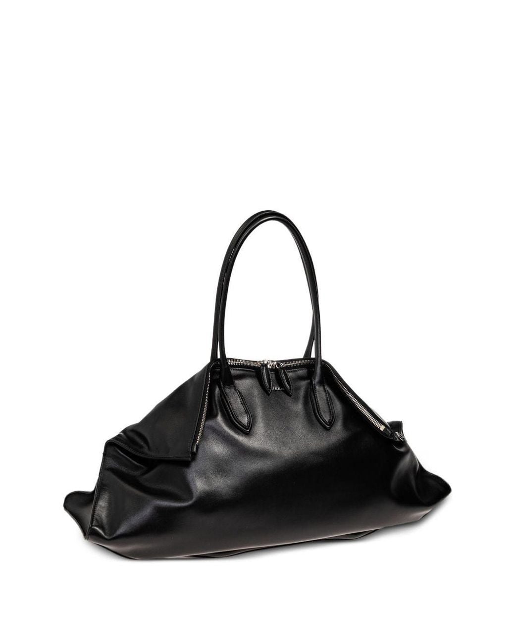 McQueen Black Maxi Manta Shoulder Bag