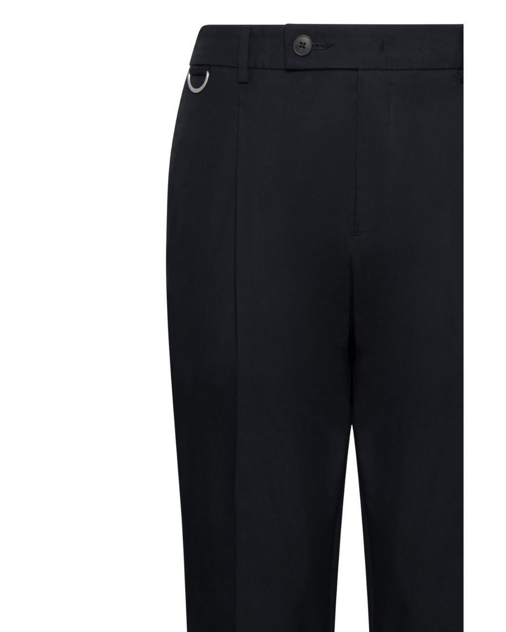 Low Brand Blue Trousers Carrot Fit Cotton for men