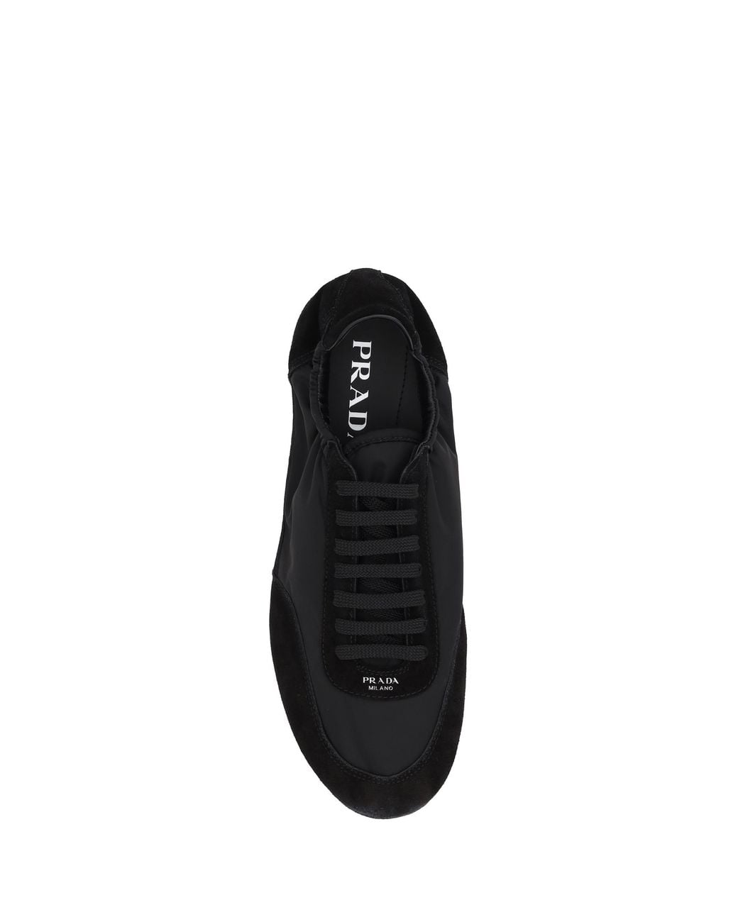 Prada Black Sneakers Upper: Recycled Polyamide Lace-Up Shoes for men