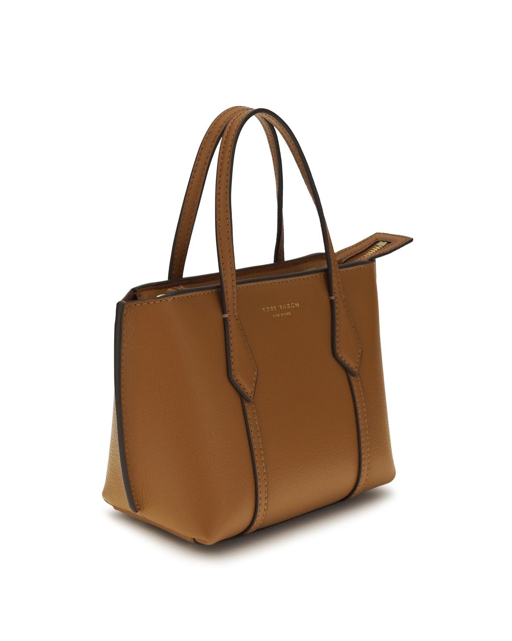Tory Burch Brown Mini Perry Tote Bag Calf Leather Bos Taurus Shoulder