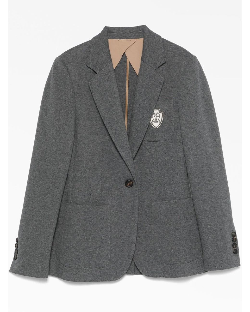 Brunello Cucinelli Gray Tailored Cotton Jacket