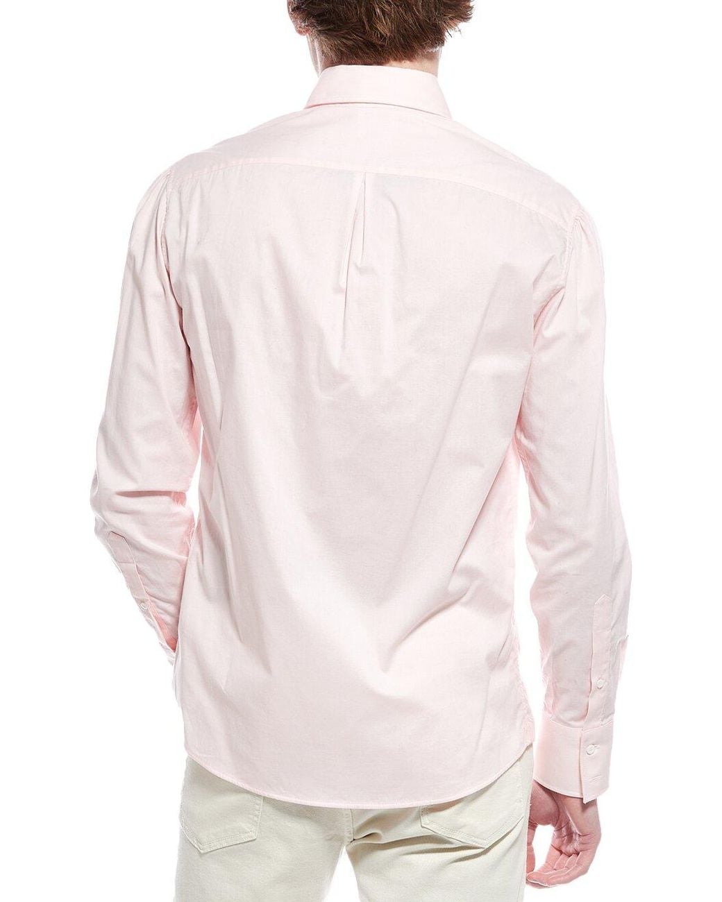 Brunello Cucinelli Pink Light Cotton Shirt for men