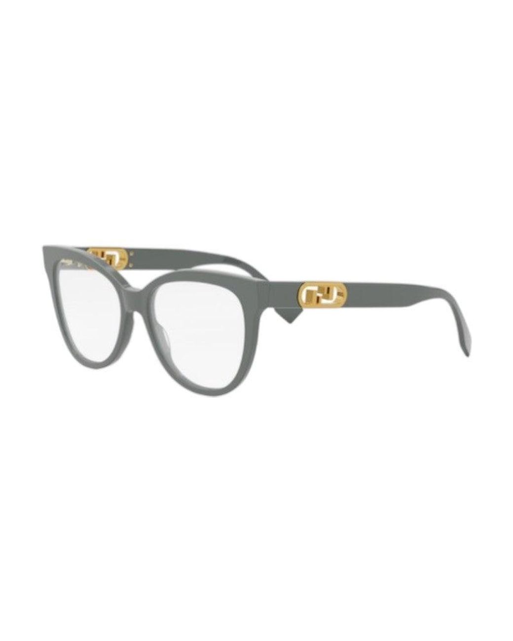 Fendi Brown Eyeglasses Square Full Rim, Havana Frame And Clear Demo Lens Fe50093I053