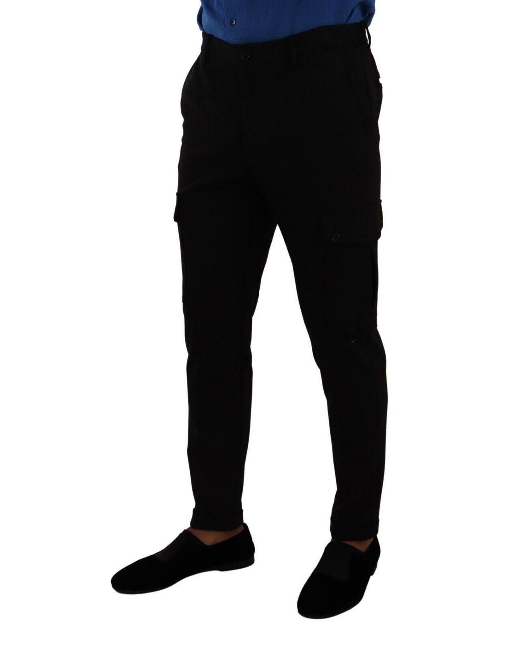 Dolce & Gabbana Black Elegant Slim Fit Cargo Pants for men