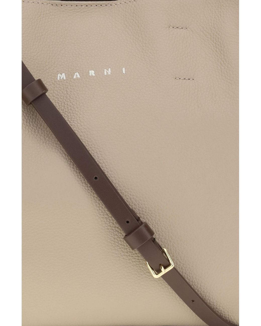 Marni Brown Tote Bag Museo Calf Leather Shoulder