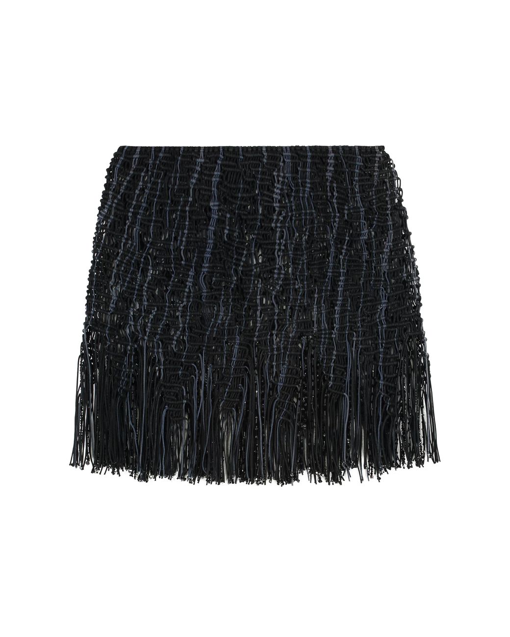 Roberta Einer Black Element Knitted Macramé Mini Skirt Cotton