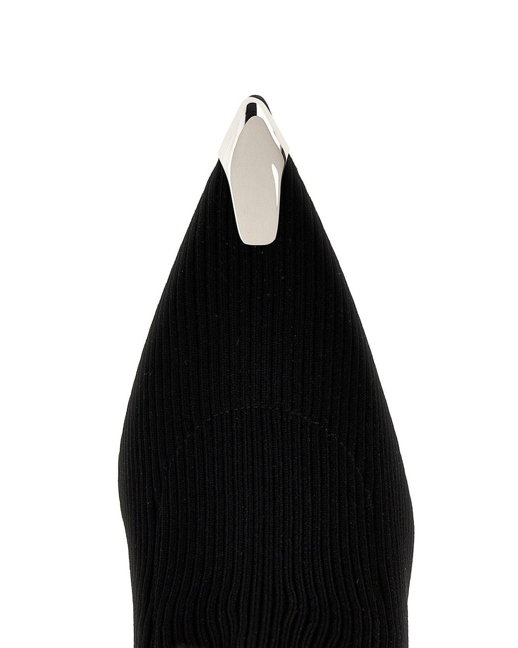 McQueen Black Slash Heel Boot