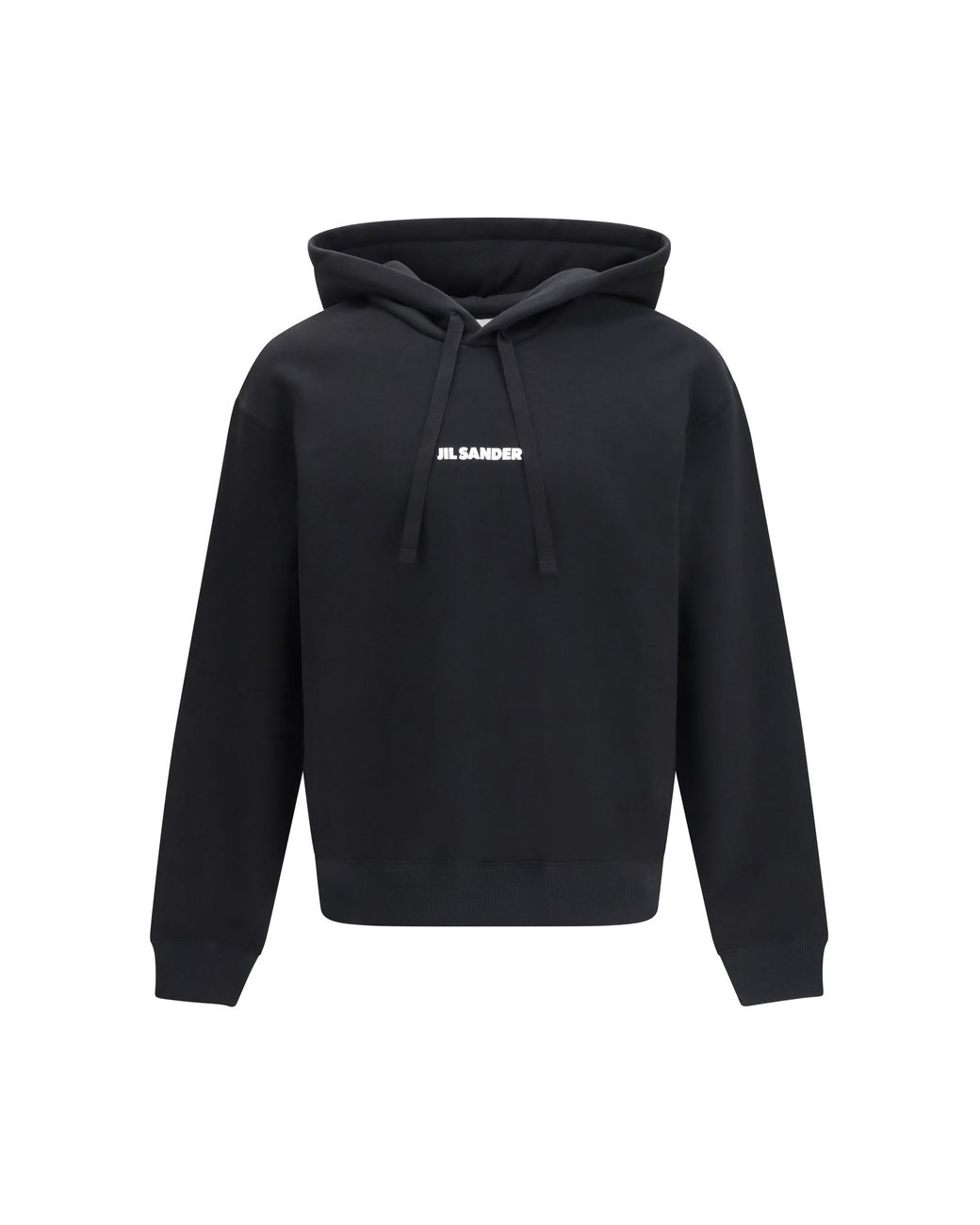 Jil Sander Black Hoodie Cotton Logo-Detail Sweatshirts for men
