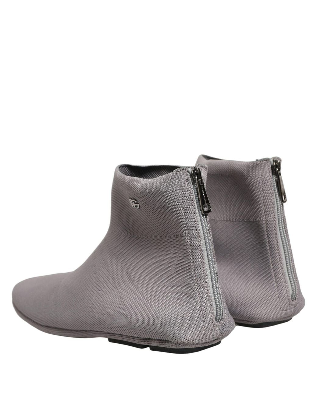Dolce & Gabbana Gray Stretch Mesh Ankle Boots Shoes Fabric for men