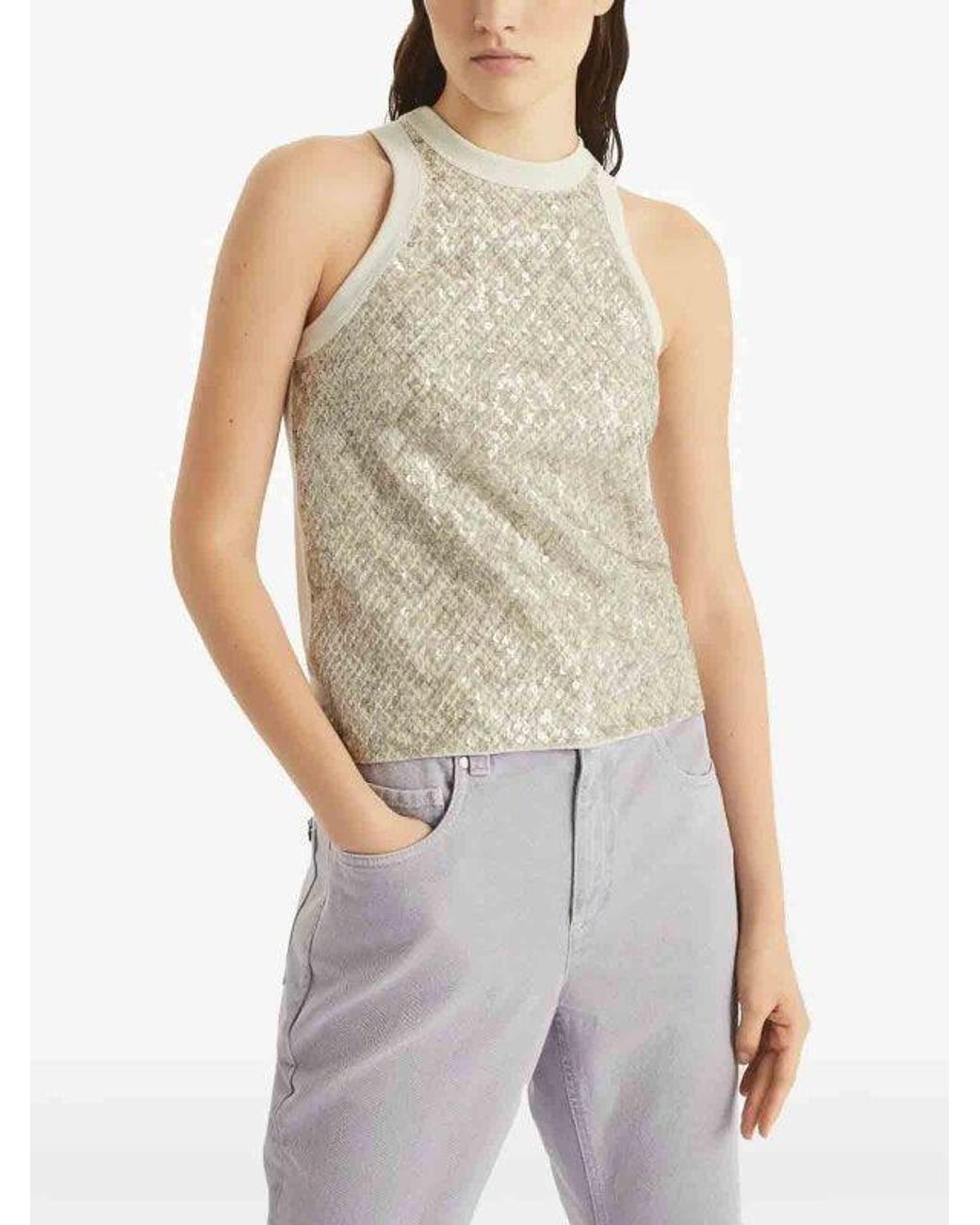 Brunello Cucinelli Natural Warm Sequined Shirt