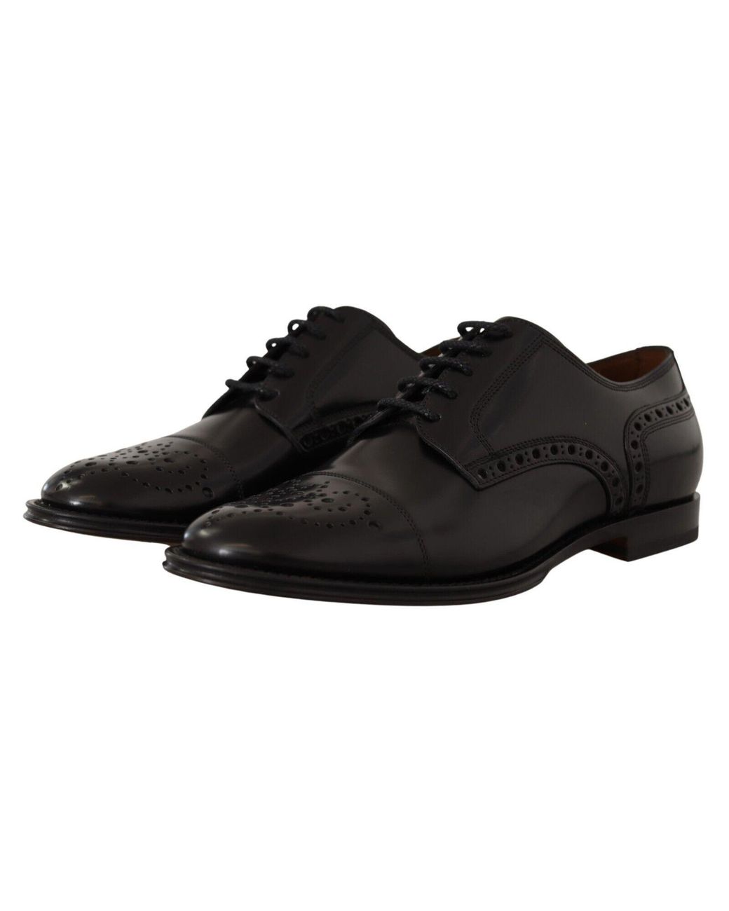 Dolce & Gabbana Black Leather Wingtip Mens Formal Derby Shoes for men