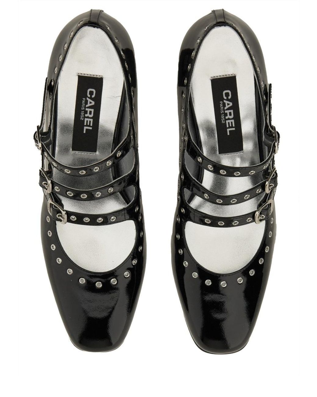 CAREL PARIS Black Mary Jane Pumps Leather