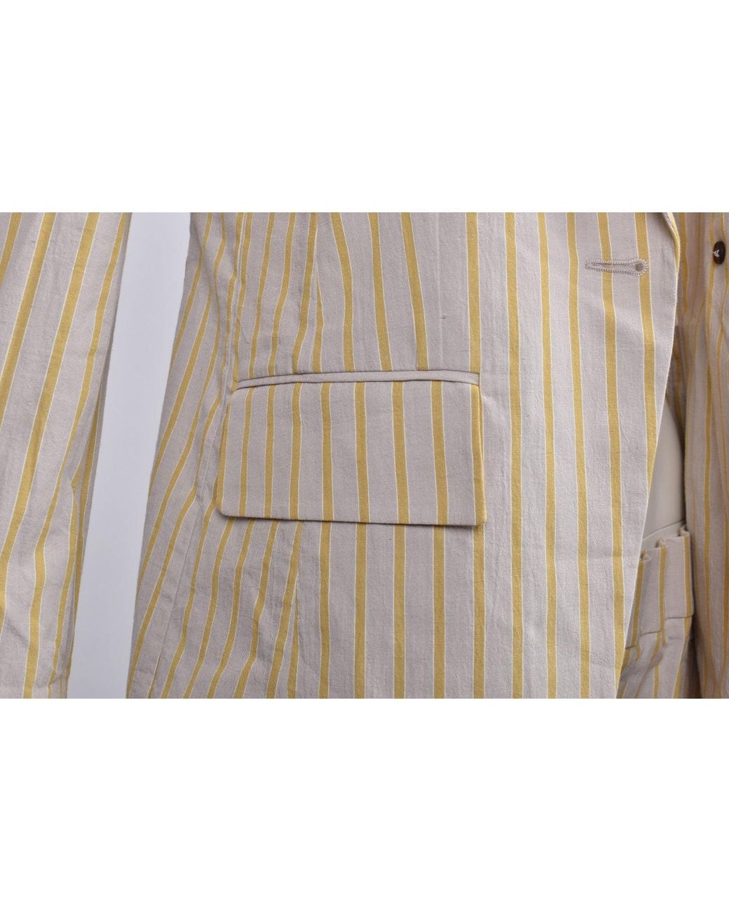 Brunello Cucinelli Natural Striped Linen Suit