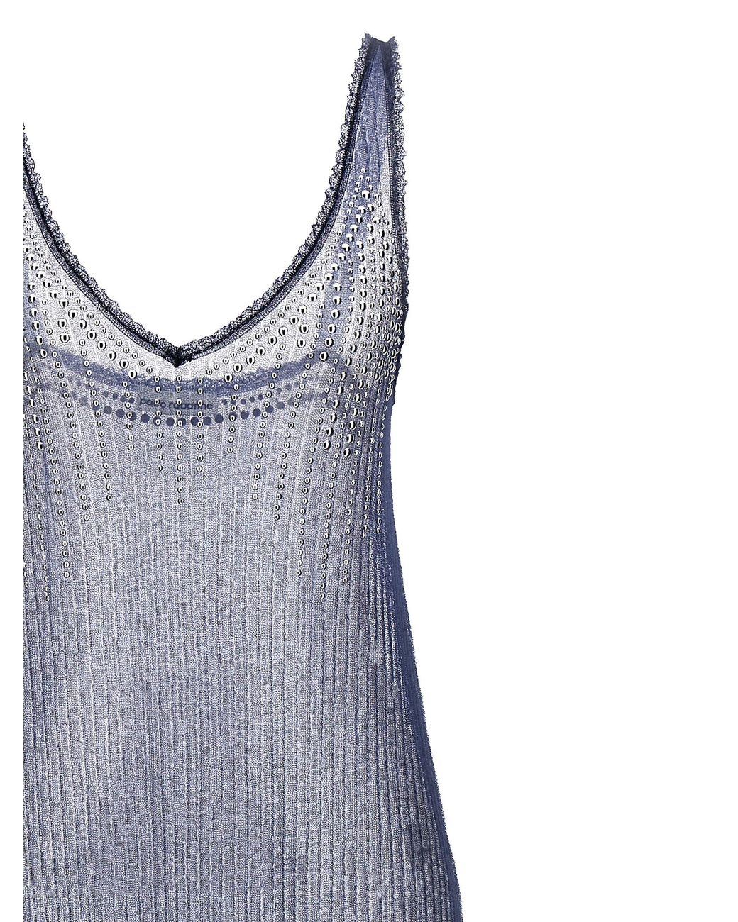Rabanne Purple Studded Mesh Dress
