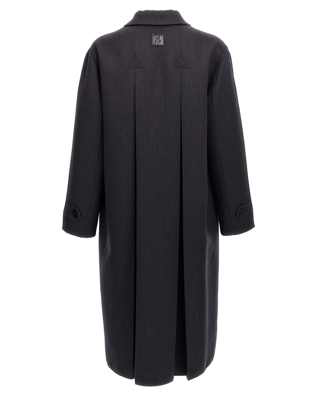 Fendi Blue Double Wool Coat Virgin Silk Coats, Trench for men