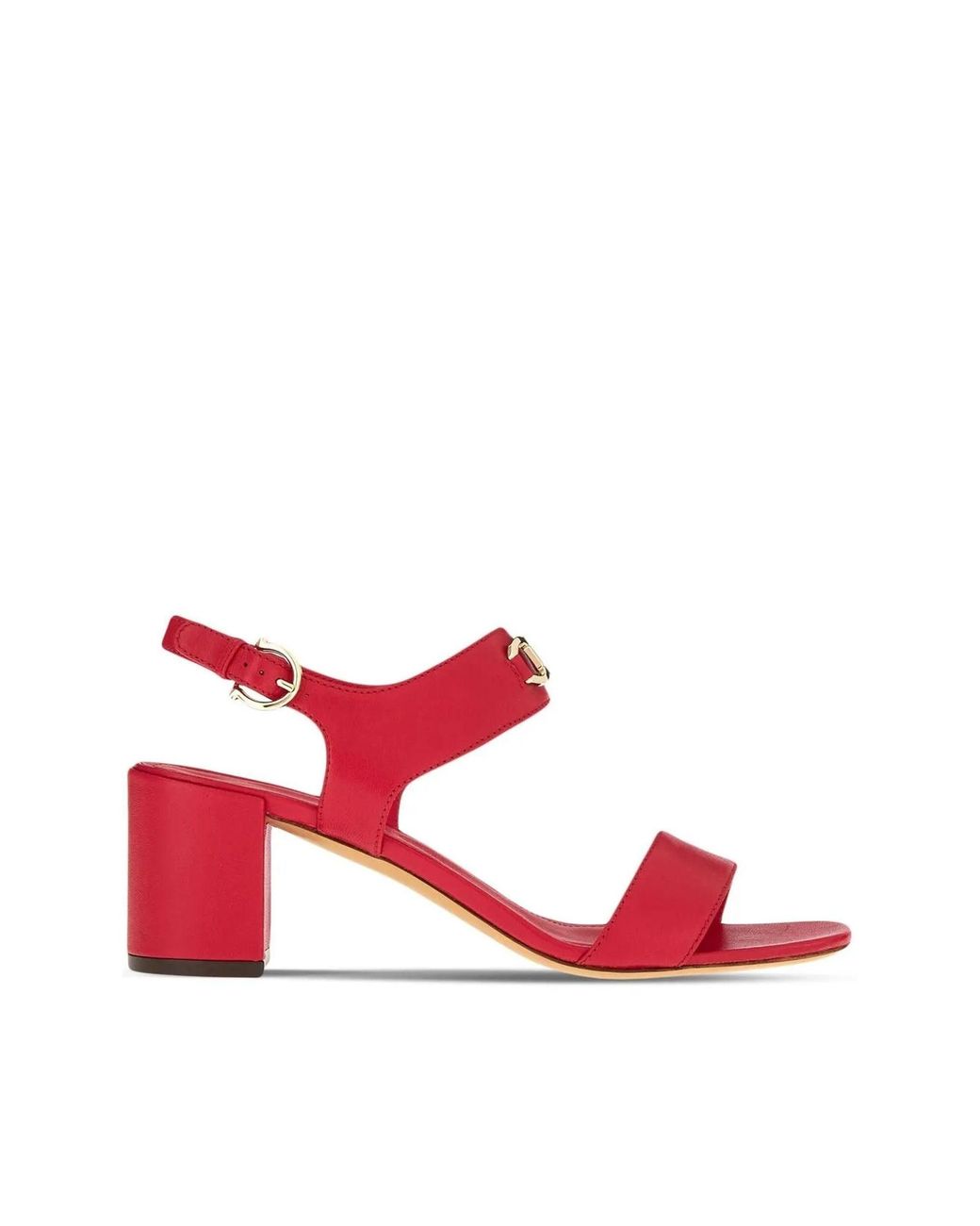 Ferragamo Pink Gancini-Plaque Block-Heel Sandals