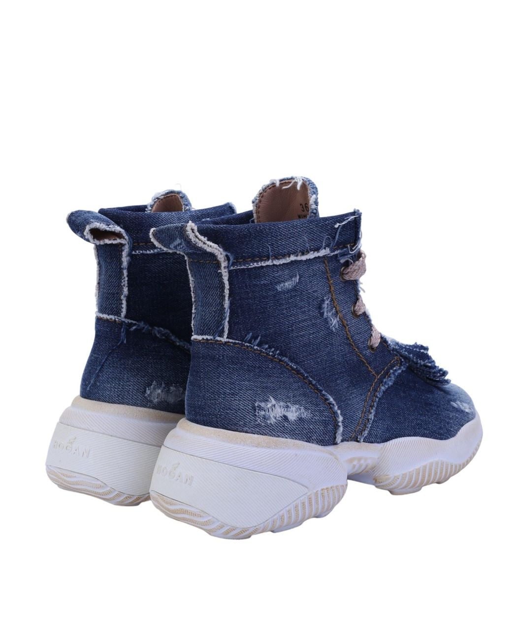 Hogan Blue Interaction Denim High-Top Sneakers