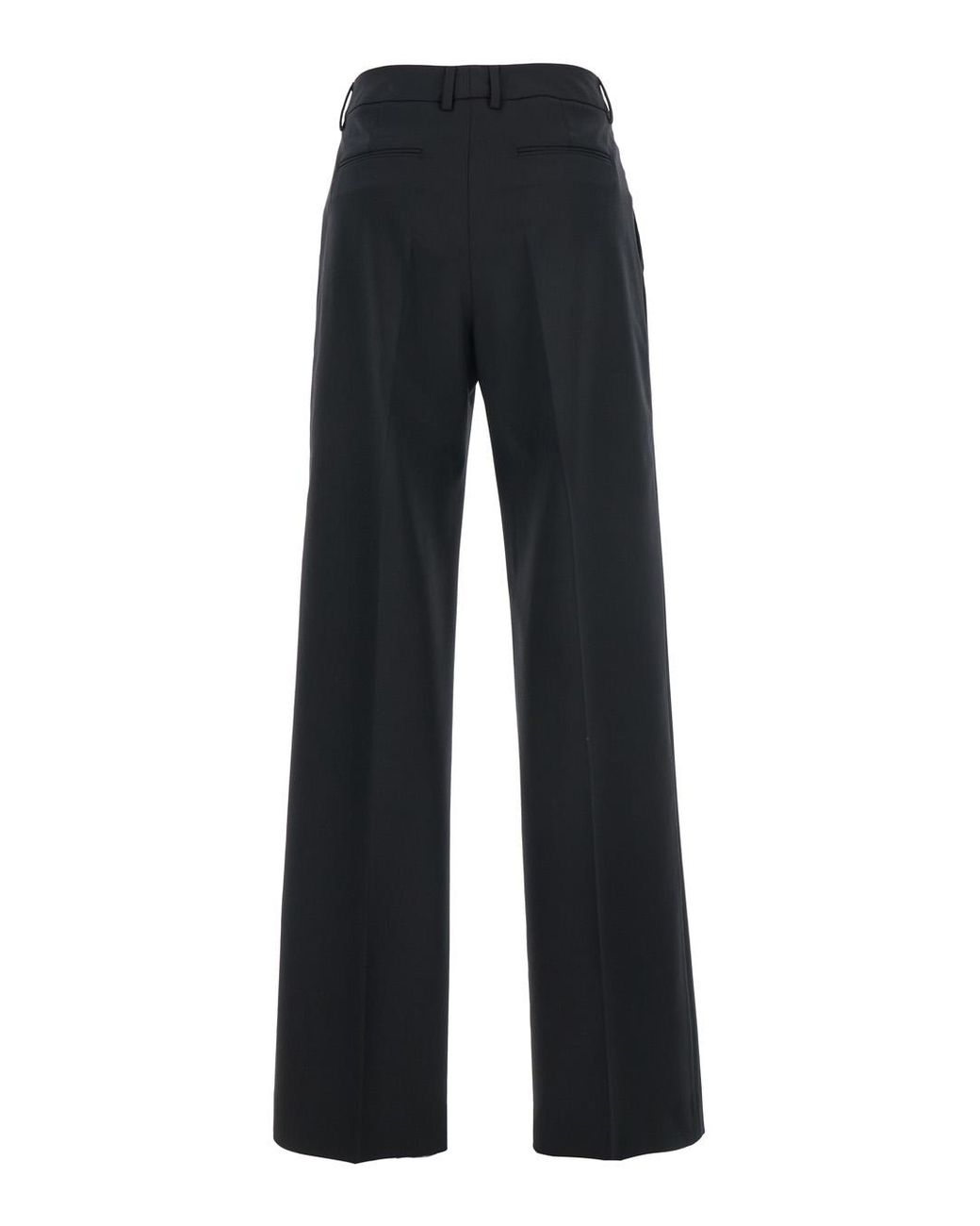 PT Torino Blue High-Waisted Wool Trousers, Blend