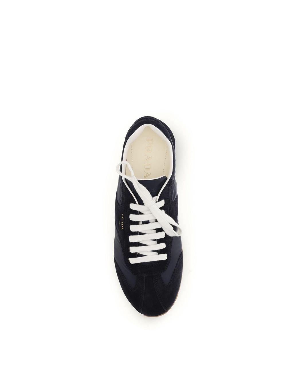 Prada Black Prada Two-Tone Suede And Fabric Sneakers for men